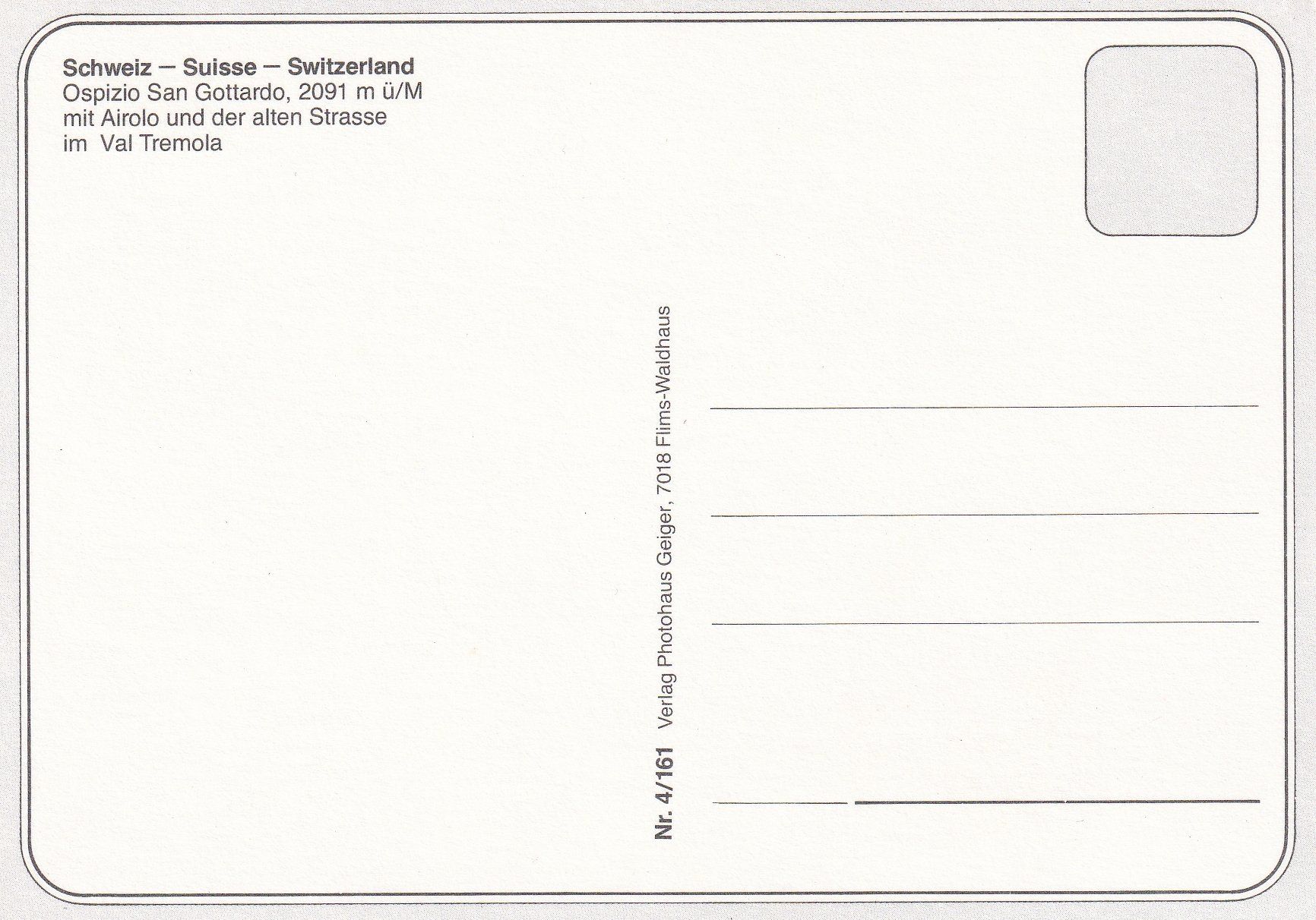 Cartoline postali: San Gottardo /ay – Usato da Hombrechtikon venduto da Rudolf07 1