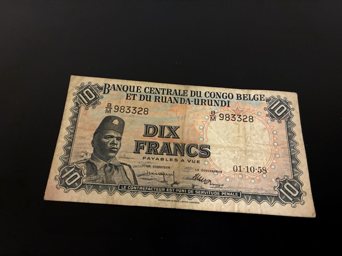 Billets de banque: BELGIAN CONGO, 10 FRANCS 1958 – D'occasion à Dällikon par Woldbanknoten