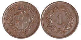 1 Rappen von 1905 (unzirkuliert)