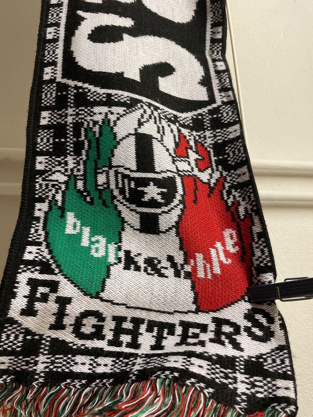 Écharpe Ultras Fighters Juventus Années 80 – Coton Imprimé, Fabrication Italienne Rare