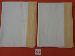 1 Oberleintuch, Farbe weiss mit gelber Bordure - Vintage