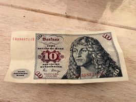 10 DM Deutsche Mark 1980 Banknote guter Zustand