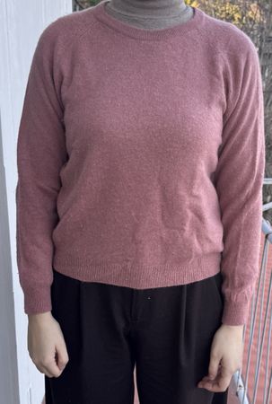 Maglione cachemire bio M rosa malva