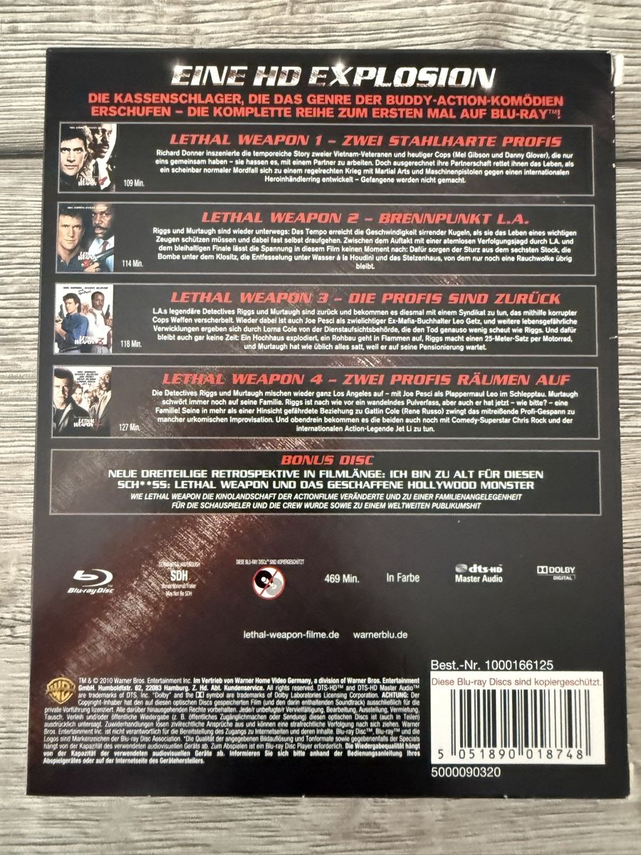 Tous les DVDs: Lethal Weapon 1-4 blu ray Collection – Neuf (Voir description) à Willisau par ste_sc8j 1