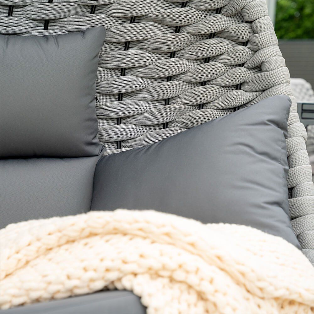 Poltrone pensili da giardino: Hängesessel BOHO aus Seilgeflecht - GRAU - 2 Sitzer – Nuovo e nell'imballaggio originale da Wallenwil venduto da toesstal-vertrieb 2