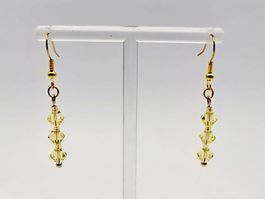 Ohrringe Ohrhänger Swarovski Kristalle in Gelb/Citrin
