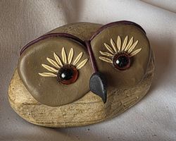 Eule Figur Naturstein Handgemacht siehe Foto