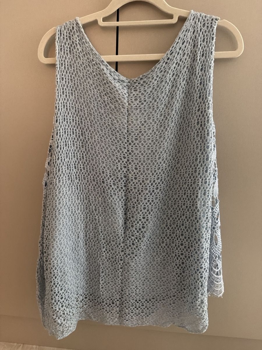 Camicette: Light Blue Summer Tank Top with Lace - Size Medium – Nuovo (secondo la descrizione) da Paradiso venduto da Ixaya.studio 4