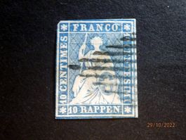 ZNr.23B, Strubel mit schw. Raute, kopffrei ges, Kat. 160.00