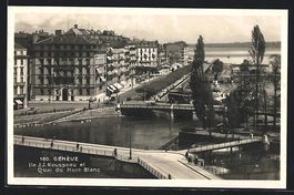 Genève, Ile J. J. Rousseau et Quai du M