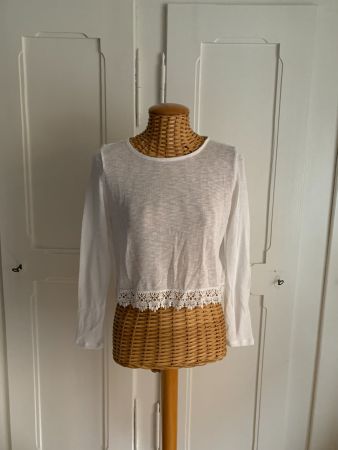 Feinstrick cropped Pullover weiss - XS