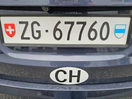 Kontrollschild / Autokennzeichen / Autonummer ZG 67760