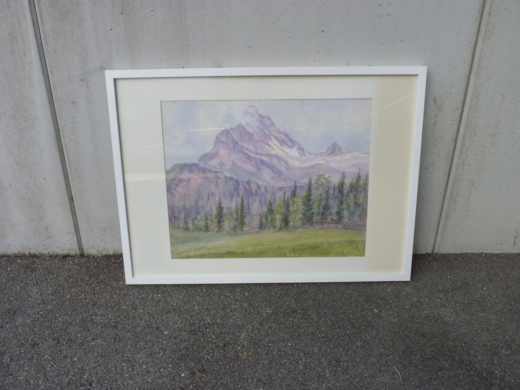Dipinti: Aquarell Gemälde Berglandschaft 1973 gerahmt – Usato da Küsnacht ZH venduto da zoliboli01 6