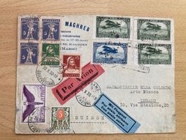 Flugpostbrief  1930 Vorderseite mit interessanter Frankatur