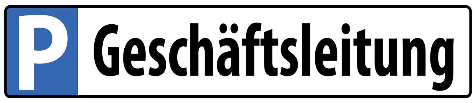 Insegne: Blechschild-PARKPLATZ P- GESCHÄFTSLEITUNG - 46 X 10 CM – Nuovo e nell'imballaggio originale da Rupperswil venduto da big-one-sale