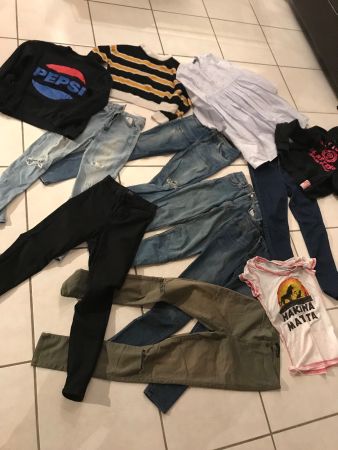 Kleiderpaket 36 S Jeans Hosen Kleid Pullis Zara H&M Bershka