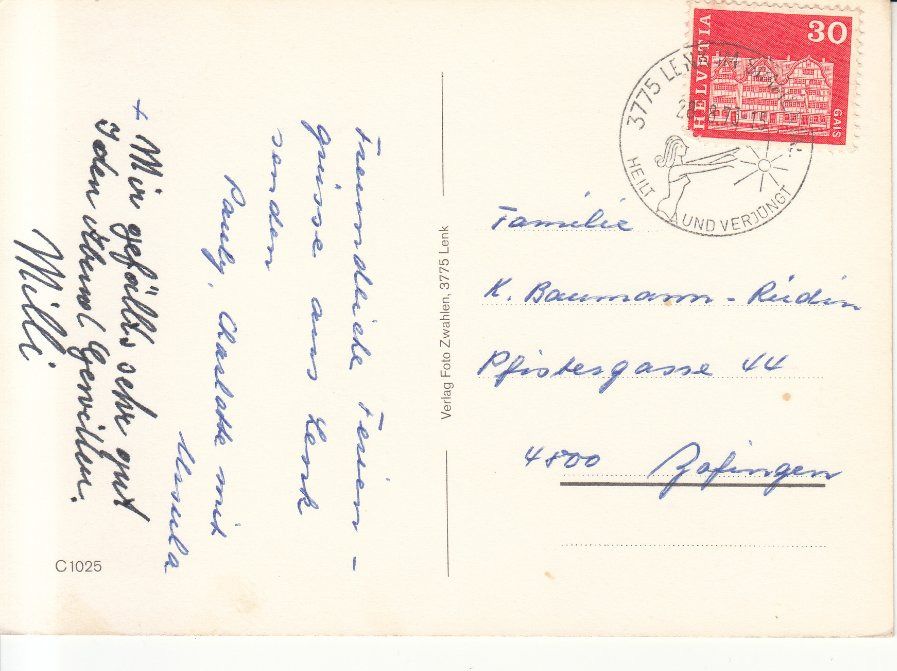 Cartoline postali: Lenk 1973 – Usato da Bürglen TG venduto da StampGraf 1
