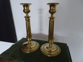 1 Paar antike Empire Messing Kerzenständer