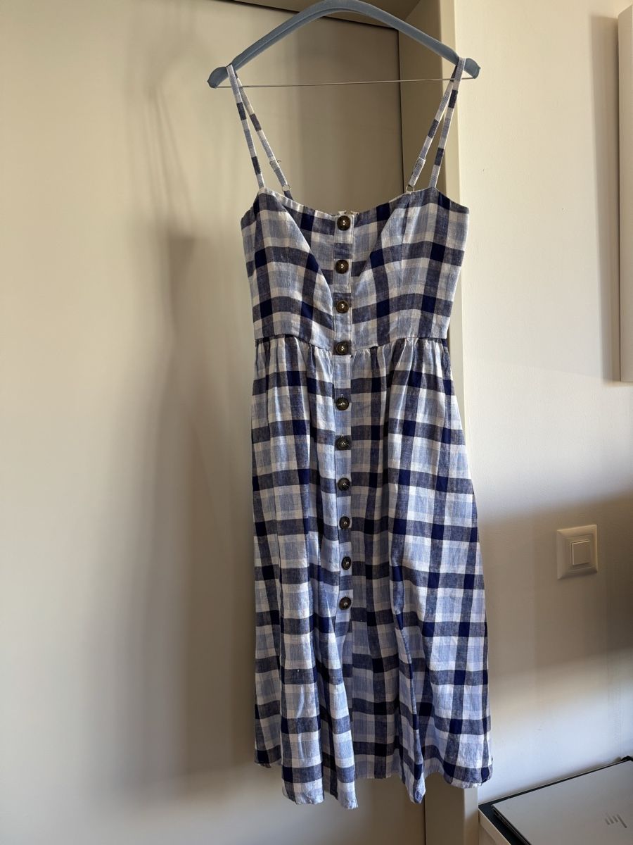 Reformation Vestiti: Reformation Linen Gingham Dress US2 – Usato da Zürich venduto da mar_2f5c