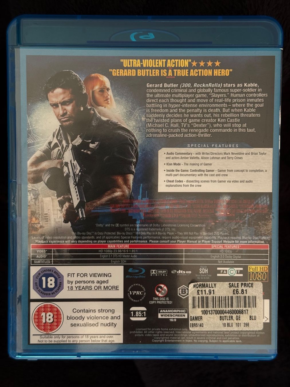 Tutti i DVDs: Gamer - Gerard Butler - Blu Ray DVD – Usato da Kilchberg ZH venduto da Gallowgate1892 1