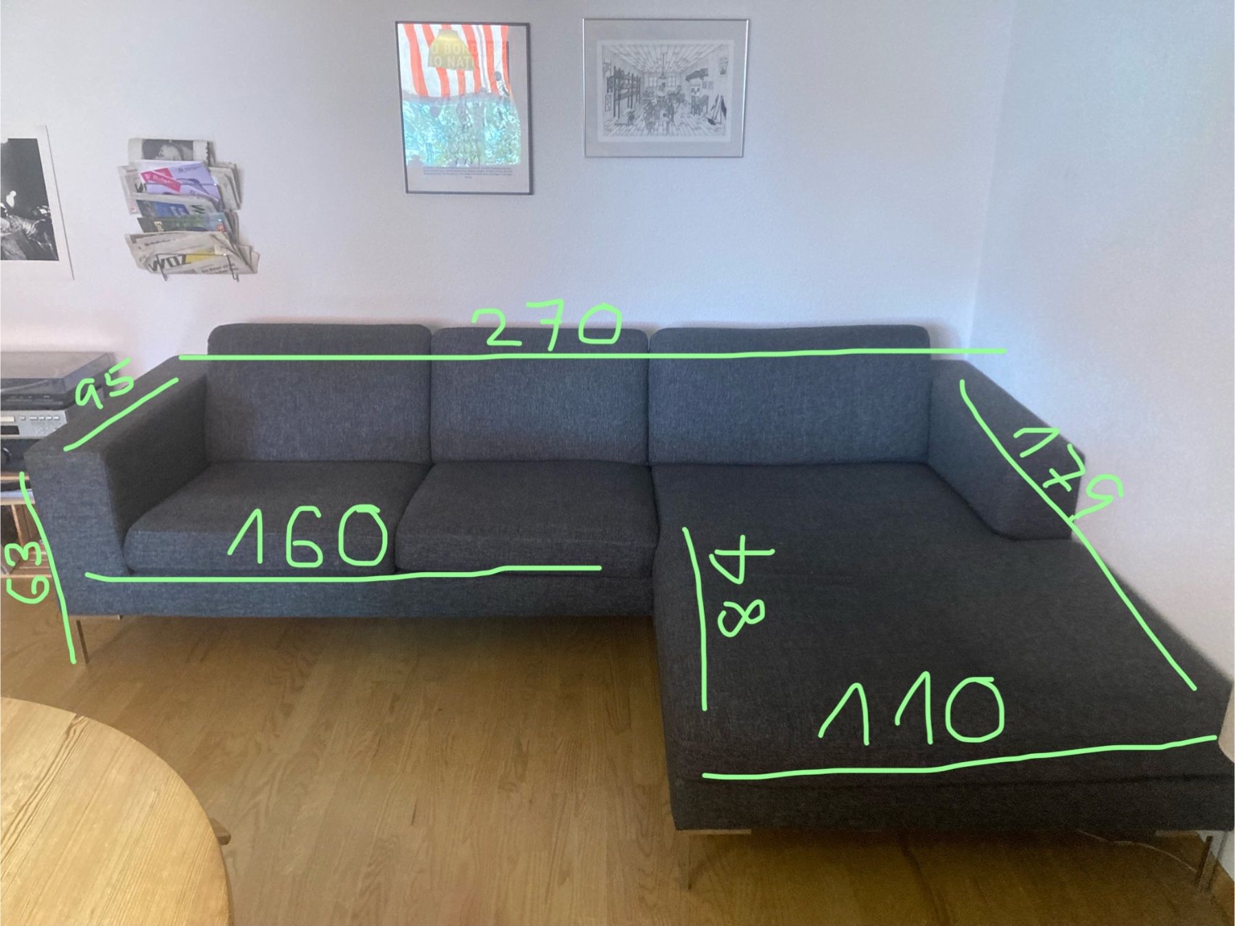 Sofas: Gemütliches dunkelgraues Ecksofa, waschbar – Gebraucht aus Bern von mar_9568 4