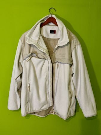 Camp David Fleecejacke XL beige Übergangsjacke warm