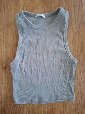 Débardeur Zara, vert sage, taille S bon état