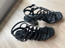 Sandalen schwarz Kroko-Optik von Catwalk Grösse 38