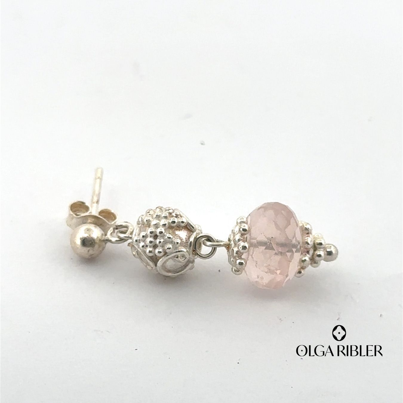 Olga Ribler Boucles d'oreille: Silberohrhänger mit Rosenquarz – Neuf (Voir description) à Luzern par MonikaS03 3