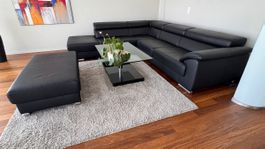 Schwarzes Ledersofa Marke Ewald Schilling