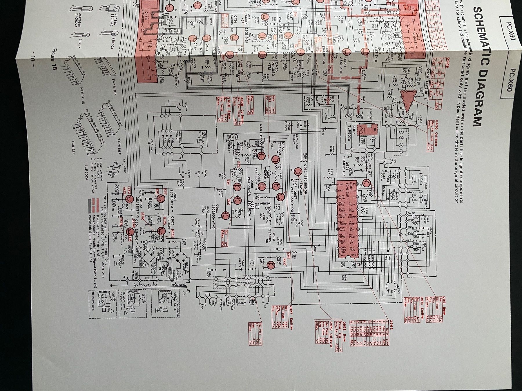 Toshiba Registratori: Servicemanual TOSHIBA PC-X60 Cassetten Deck – Usato da Erlenbach ZH venduto da Leaford 7