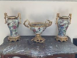 Antique décoration vase Porcelaine Bronze dorée napoleon