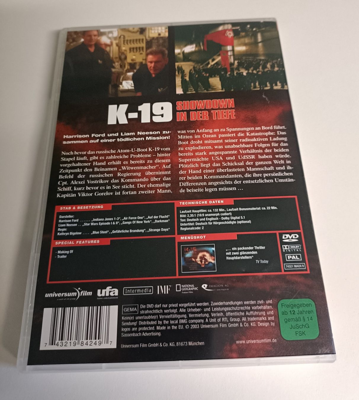 Tutti i DVDs: K-19 - Showdown in der Tiefe, mit Harrison Ford – Usato da Köniz venduto da Movieportal007 1