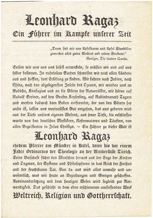 Leonhard Ragaz Kaufen auf Ricardo