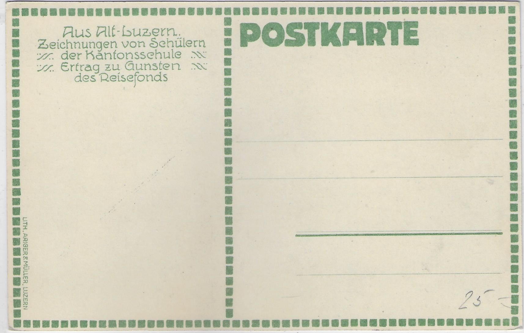 Cartoline postali: Alt-Luzern - Unter der Egg - Künstler: – Usato da Ettingen venduto da Kartenplanet 1