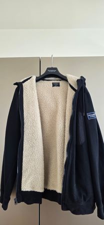 Abercrombie & Fitch Sherpa Full-Zip Hoodie Schwarz XXL
