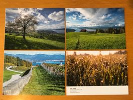 4x Postkarten Landschaften im Bezirk Höfe
