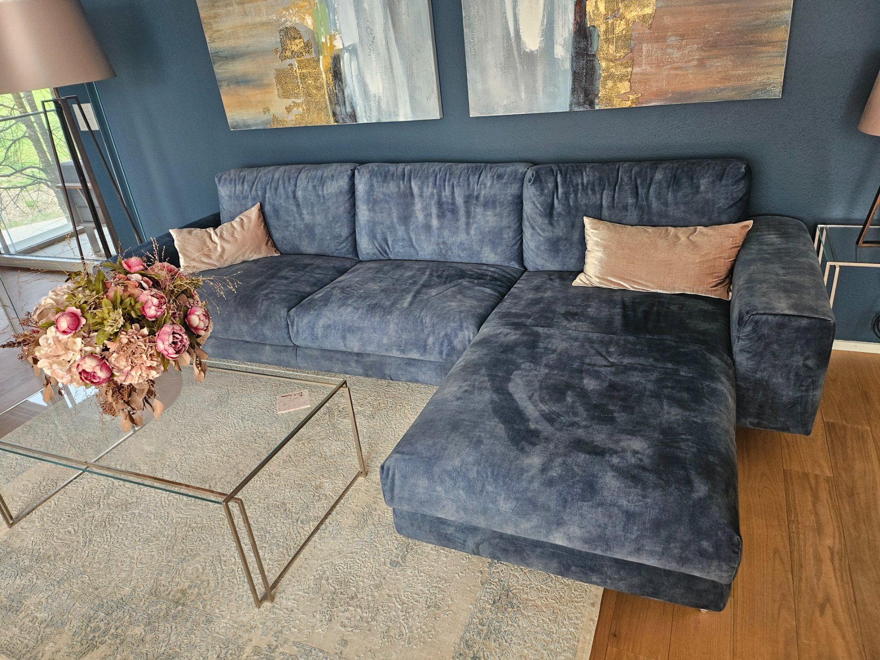 Divani: Box-Spring Samt-Sofa – Usato da Cham venduto da Claudine73