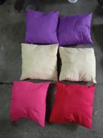 6 Kissen Set quadratisch bunt verschiedene Farben gebraucht