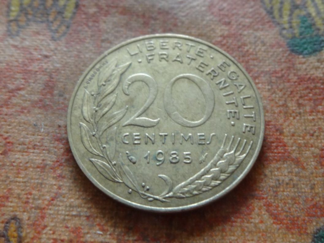 Tutti le monete: FRANCE  20 Centimes  1985  (P) – Usato da Romanel-sur-Lausanne venduto da Swift13