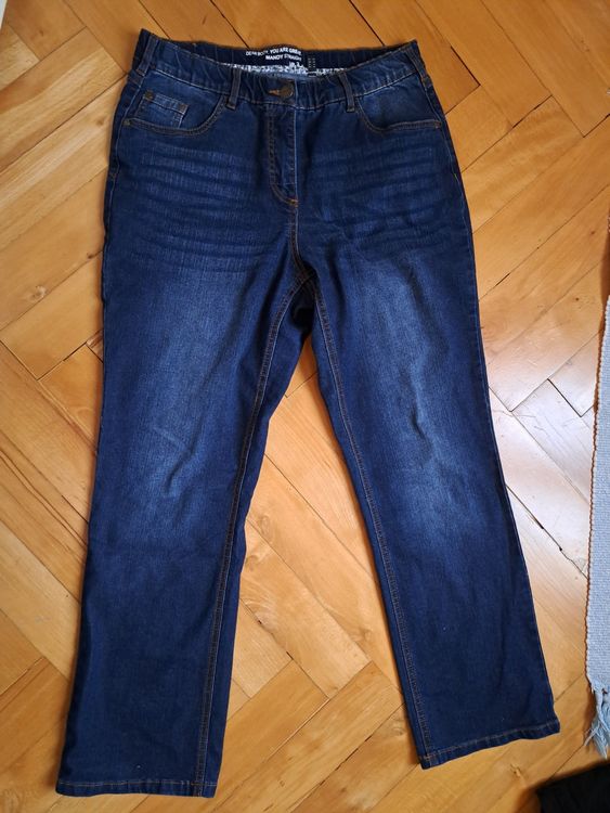 Ulla Popken Mezclilla Estrecha Marlene Mandy Jeans, Azul Oscuro, 32W / 32L Para Mujer