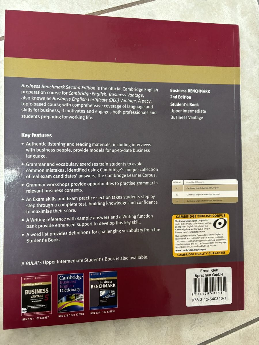 Libri: Cambridge Business Benchmark Upper-Intermediate (B2) – Nuovo (secondo la descrizione) da Weisslingen venduto da monkeyboarder 1
