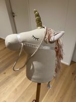 Steckenpferd Einhorn beige mit Goldhorn guter Zustand