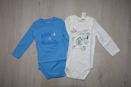 2 Esprit Organic Cotton Jersey Langarmbody Gr. 86 Neu!