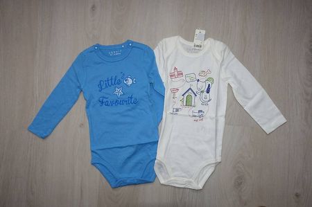 2 Esprit Organic Cotton Jersey Langarmbody Gr. 86 Neu!