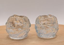 2 Kosta Boda Snowball Windlichter von Ann Wolff
