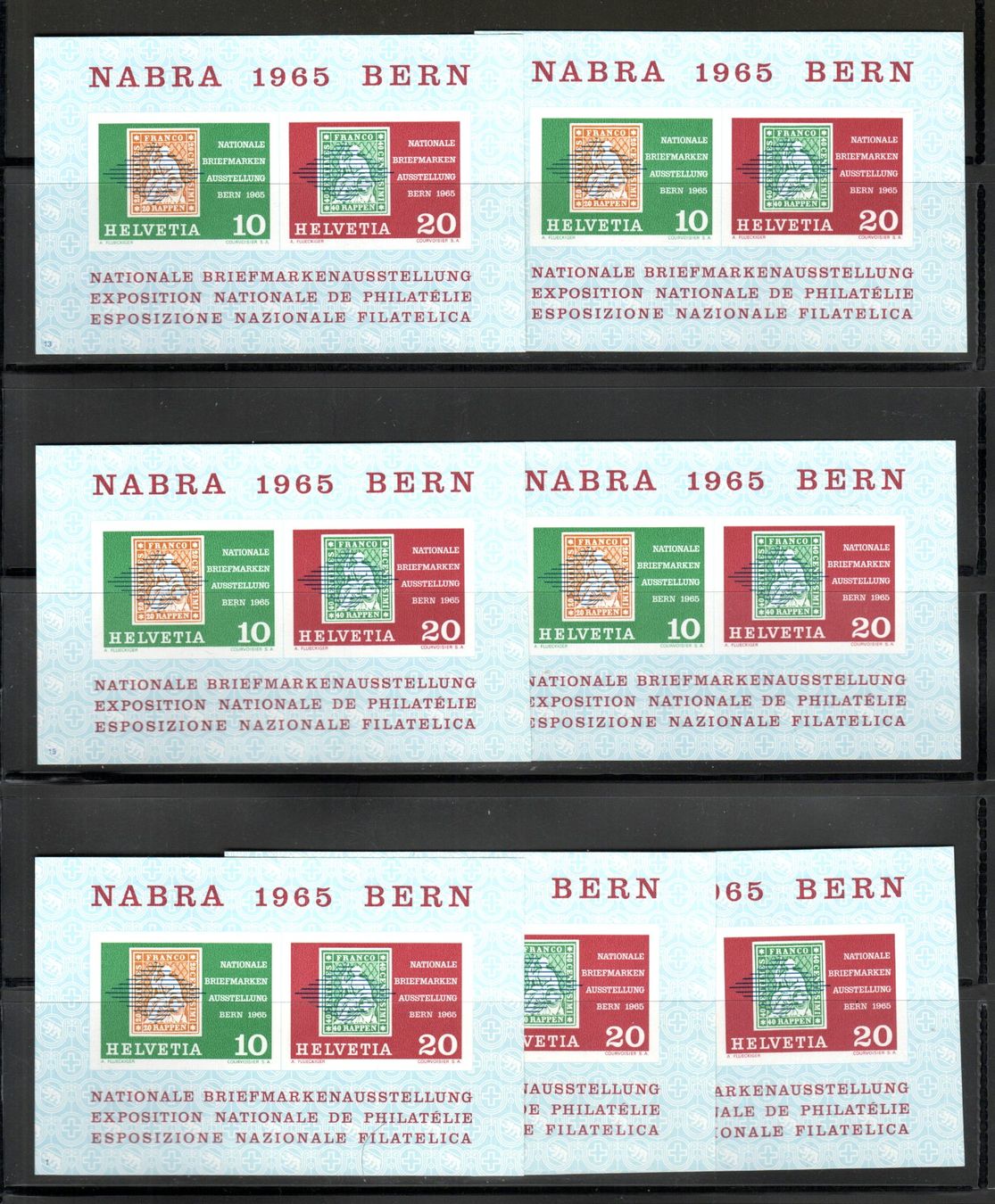 Alle Briefmarken: 1965 NABA Bern 7 Blöcke postfrisch – Neu (gemäss Beschreibung) aus Stein am Rhein von Huehnerhund
