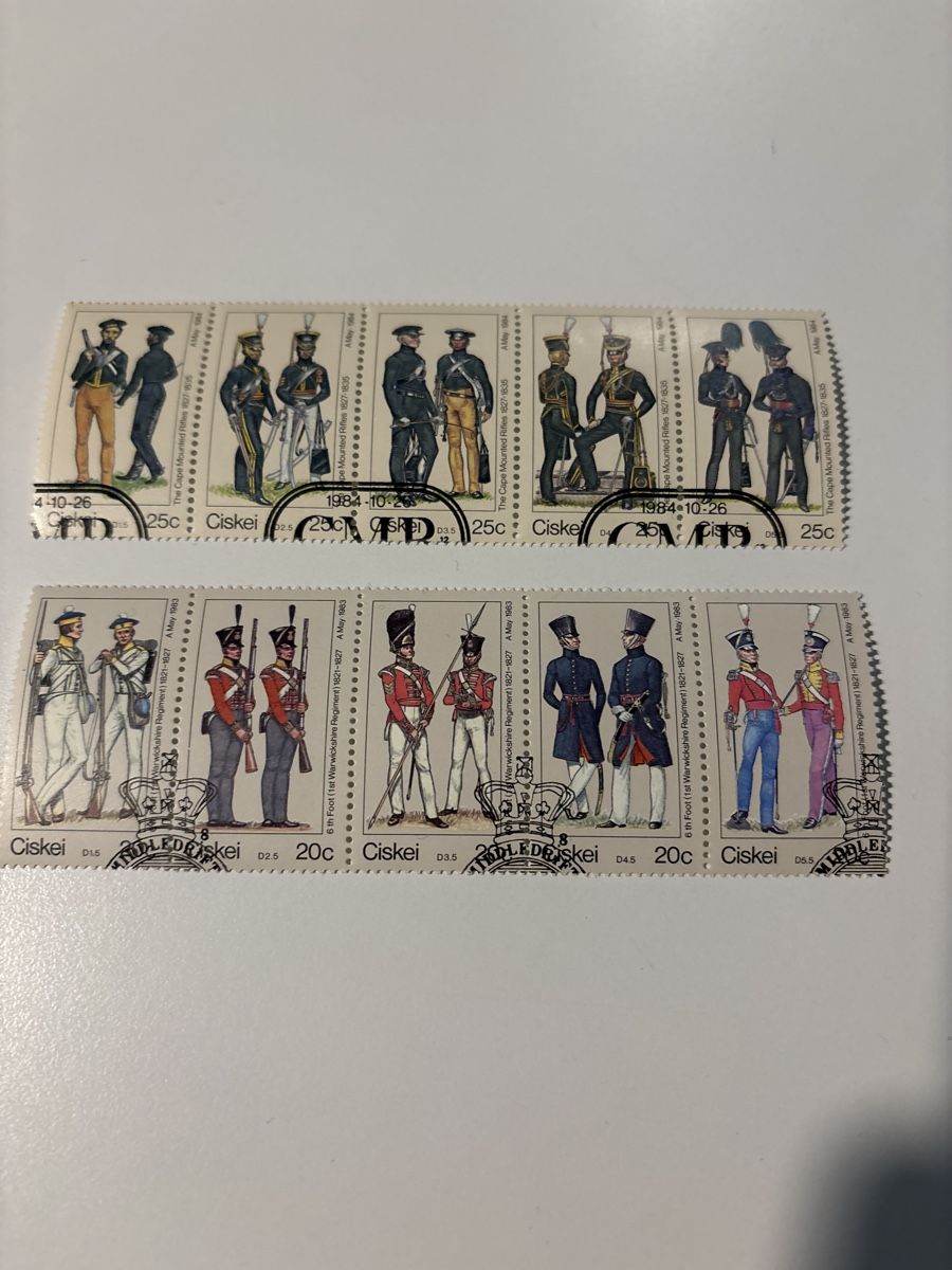 Tutti i francobolli: Ciskei Briefmarken Militäruniformen – Usato da Zürich venduto da b.fabio