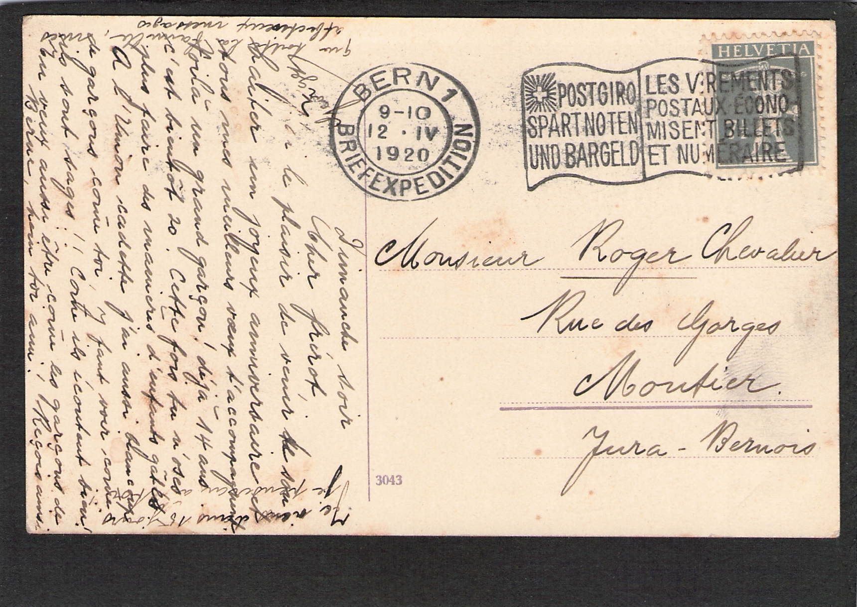 Cartoline postali: AK× BE , Gurtenbahn , 1920 – Usato da Reichenburg venduto da Pipo-67 1