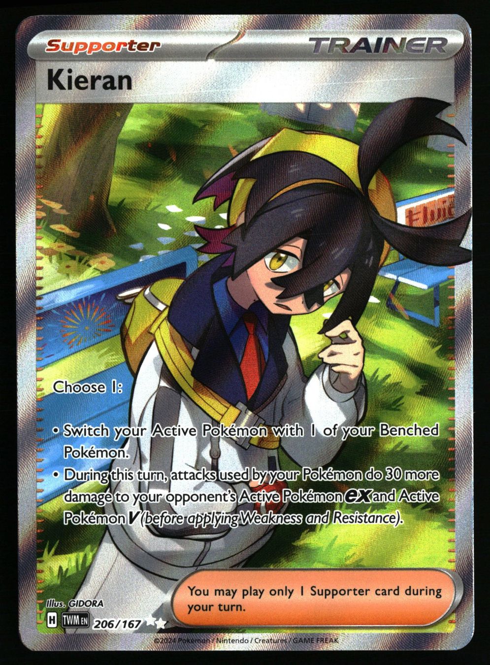 Pokémon Carte collezionabili: Kieran #206 Pokemon Twilight Masquerade – Usato da Feuerthalen venduto da Plazatoys